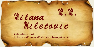 Milana Miletović vizit kartica
